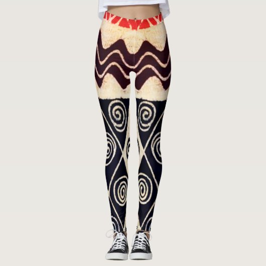 Afrikanische Stammeskrebse Aerobic Leggings (Vorderseite)