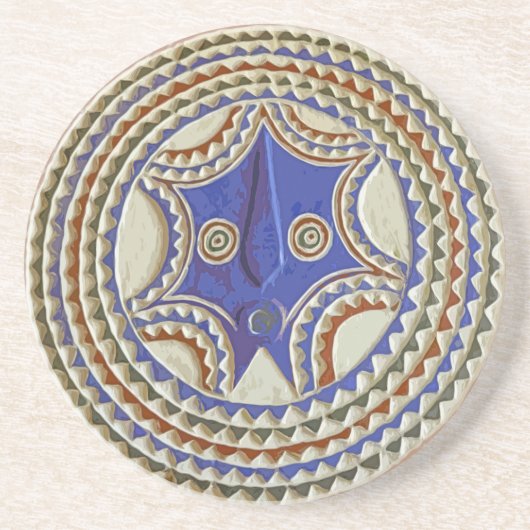 Afrikanische Stammesmaske Getränkeuntersetzer (Vorne)