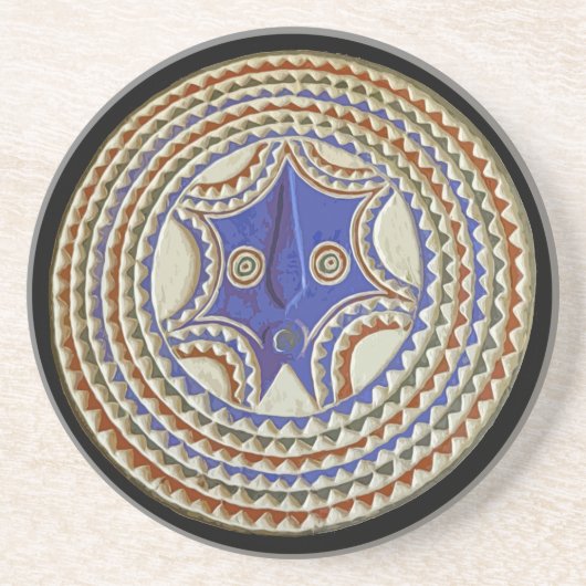 Afrikanische Stammesmaske Getränkeuntersetzer (Vorne)