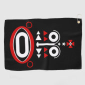 Afrikanische Stammesmaske Golfhandtuch (Horizontal)