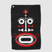 Afrikanische Stammesmaske Golfhandtuch (Vorderseite)