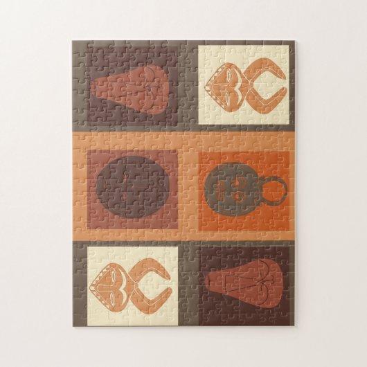 Afrikanische Stammesmaske Puzzle (Vertikal)