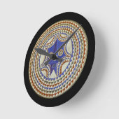 Afrikanische Stammesmaske Runde Wanduhr (Winkel)