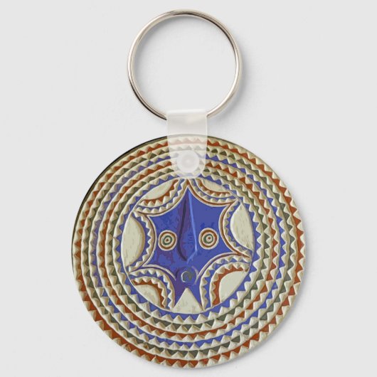 Afrikanische Stammesmaske Schlüsselanhänger (Vorderseite)