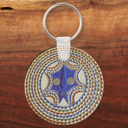 Afrikanische Stammesmaske Schlüsselanhänger (Vorderseite)