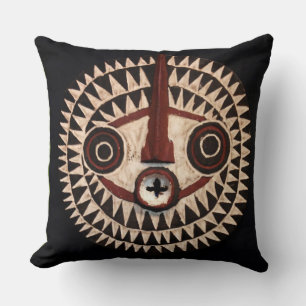 Afrikanische Stammesmaske - Volks Kunst Kissen