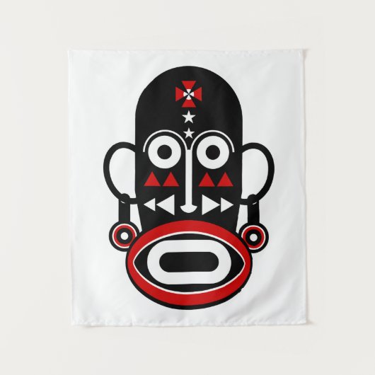 Afrikanische Stammesmaske Wandteppich (Vorderseite)
