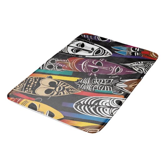 Afrikanische Stammesmassen farbenfrohe Badematte (Schrägansicht)