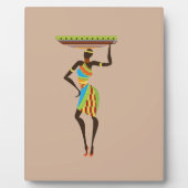 Afrikanische Stammesmutter mit korbischer Stammesk Fotoplatte (Vorderseite)