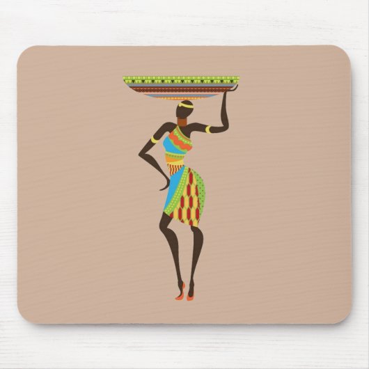 Afrikanische Stammesmutter mit korbischer Stammesk Mousepad (Vorne)