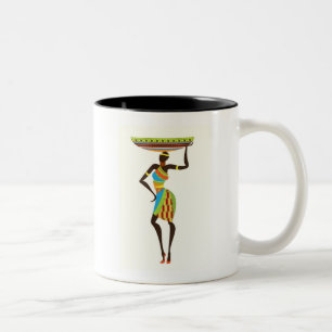 Afrikanische Stammesmutter mit korbischer Stammesk Zweifarbige Tasse