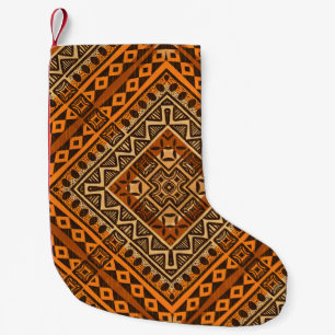 Afrikanische Stammestextilien: ethnischer Stil. Kleiner Weihnachtsstrumpf