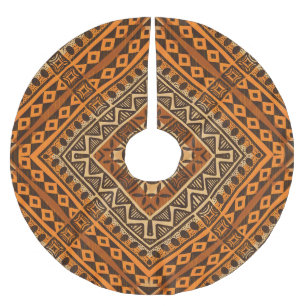 Afrikanische Stammestextilien: ethnischer Stil. Polyester Weihnachtsbaumdecke