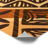 Afrikanische Stammestextilien: ethnischer Stil. Poster (Ecke)