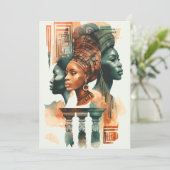 Afrikanische Stammfrauen Malerei, zeitgenössische Feiertagskarte (Stehend Vorderseite)