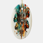 Afrikanische Stammfrauen Malerei, zeitgenössische  Keramik Ornament (Rechts)