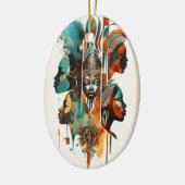 Afrikanische Stammfrauen Malerei, zeitgenössische  Keramik Ornament (Links)