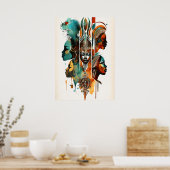 Afrikanische Stammfrauen Malerei, zeitgenössische Poster (Küche)