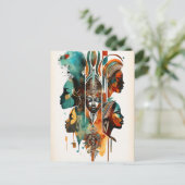 Afrikanische Stammfrauen Malerei, zeitgenössische Postkarte (Stehend Vorderseite)