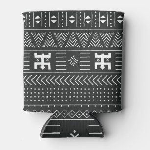 Afrikanische Stammkunst: Geometrisches Schwarz & W Dosenkühler