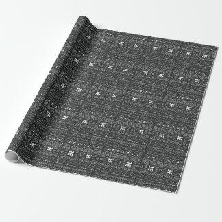 Afrikanische Stammkunst: Geometrisches Schwarz & W Geschenkpapier