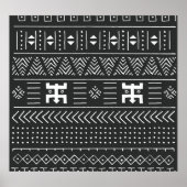 Afrikanische Stammkunst: Geometrisches Schwarz & W Poster (Vorne)