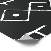 Afrikanische Stammkunst: Geometrisches Schwarz & W Poster (Ecke)