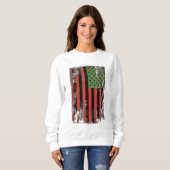 Afrikanische Stolperflagge - Panafrikanische Grüne Sweatshirt (Vorne ganz)