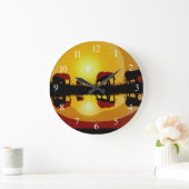 Afrikanische Sunset Elefanten Große Wanduhr (Zuhause)