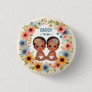 Afrikanische süße Zwillingsjungen Babyparty werden Button