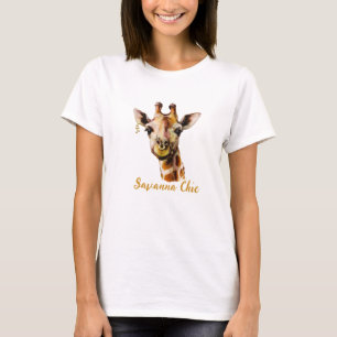 Afrikanische Suvanna-Chic-Giraffen-Damen T-Shirt