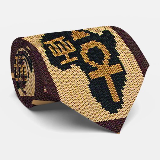 Afrikanische Symbole kreuzen überall über Printmed Krawatte (Gerollt)