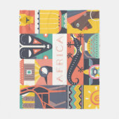 Afrikanische symbolische Kunst-Collage Fleecedecke (Vorderseite)