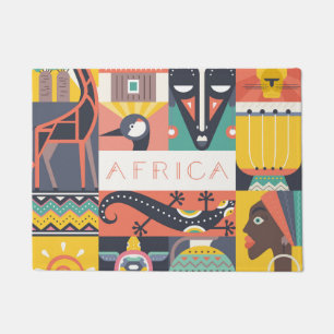 Afrikanische symbolische Kunst-Collage Fußmatte
