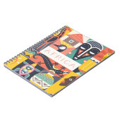 Afrikanische symbolische Kunst-Collage Notizblock (Linke Seite)