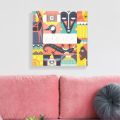 Afrikanische Symbolische Kunstsammlung Leinwanddruck (Insitu (Wohnzimmer))