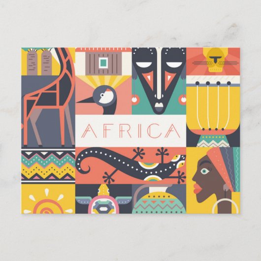 Afrikanische Symbolische Kunstsammlung Postkarte (Vorderseite)
