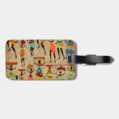 Afrikanische Tanzen-Damen Gepäckanhänger (Rückseite horizontal)