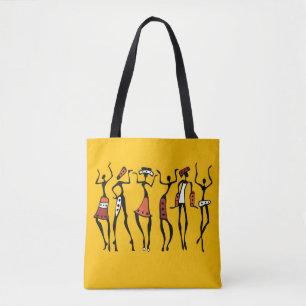 Afrikanische Tänzer, ethnische Silhouette Vintag. Tasche