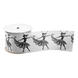 afrikanische Tänzer Silhouette Kunst Thunder_Thund Satinband