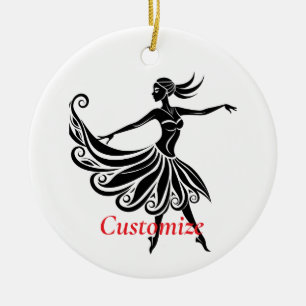 Afrikanische Tänzerin Silhouette Art Thunder_Thund Keramik Ornament