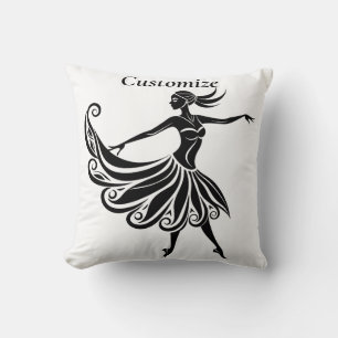 Afrikanische Tänzerin Silhouette Art Thunder_Thund Kissen