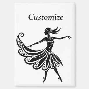 Afrikanische Tänzerin Silhouette Art Thunder_Thund Magnet