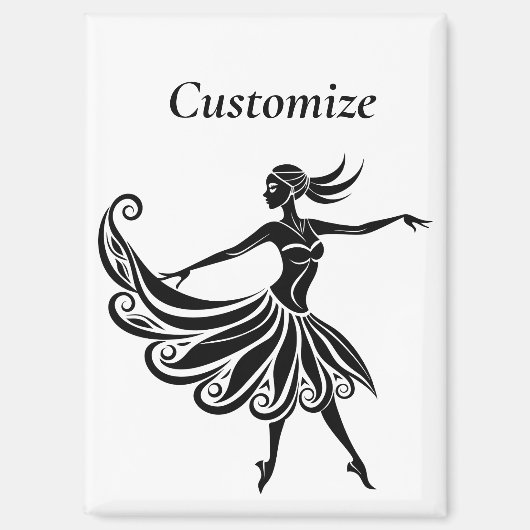 Afrikanische Tänzerin Silhouette Art Thunder_Thund Magnet (Vorderseite)