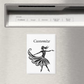 Afrikanische Tänzerin Silhouette Art Thunder_Thund Magnet (In Situ (Geschirrspüler))