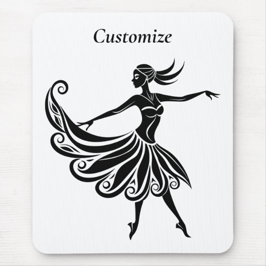 Afrikanische Tänzerin Silhouette Art Thunder_Thund Mousepad (Vorne)