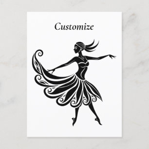 Afrikanische Tänzerin Silhouette Art Thunder_Thund Postkarte