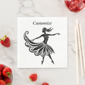 Afrikanische Tänzerin Silhouette Art Thunder_Thund Serviette (Beispiel)