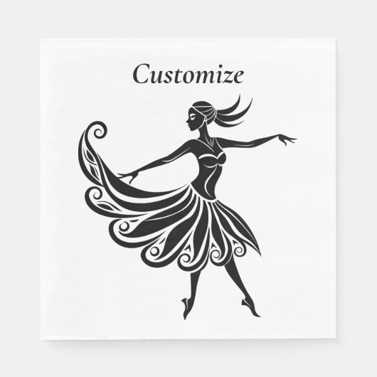 Afrikanische Tänzerin Silhouette Art Thunder_Thund Serviette (Vorderseite)