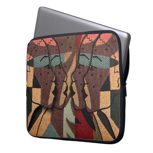 afrikanische Tapestry Laptopschutzhülle (Vorderseite Links)